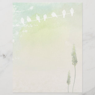 White Doves & Pastel Watercolour Scrapbook Paper