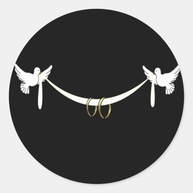 White Doves  Wedding Stickers (Front)