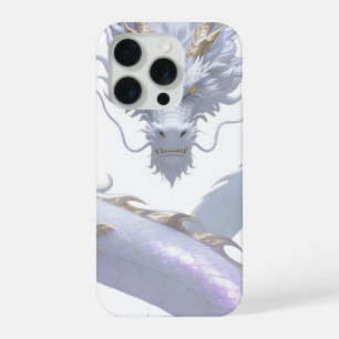 White Dragon Art Mythical Fantasy Aesthetic Or iPhone 15 Pro Case