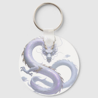 White Dragon Art | Mythical Fantasy Aesthetic | Or Key Ring