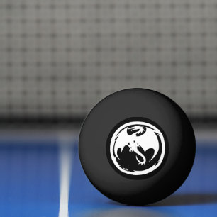 White Dragon black 1 star ping pong ball