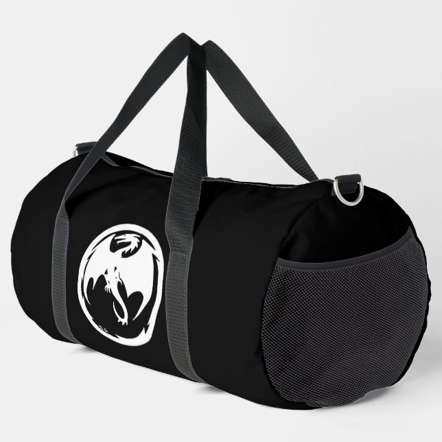White Dragon black duffel bag (Right Corner)