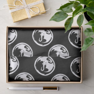 White Dragon black tissue paper medium