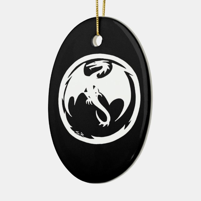 White Dragon ceramic ornament (Left)