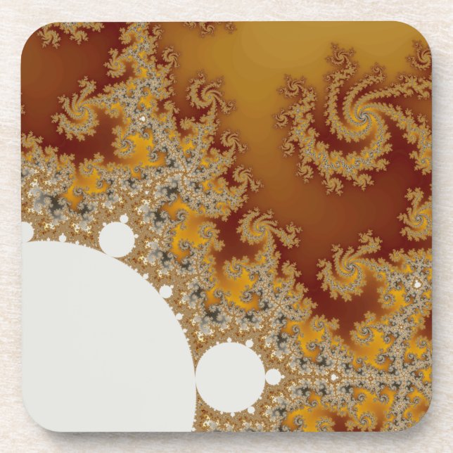 White Dragon - Fractal Art Coaster (Front)