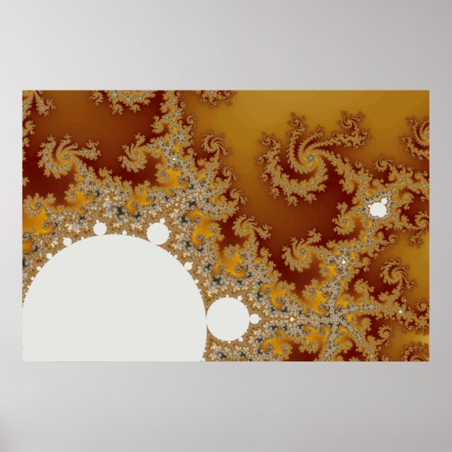 White Dragon - Fractal Art Poster (Front)
