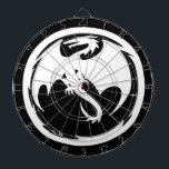 White Dragon gold dartboard<br><div class="desc">White Dragon dartboards are for darts players who are fantasy fans,  roleplay gamers,  Renaissance Fairs,  Mediaeval reenactors,  Sword & Sorcery,  pagans,  dragon collectors,  martial artists,  cosplayers,  and people who simply like dragons. White Dragon is Steamy Raimon original tribal art.</div>