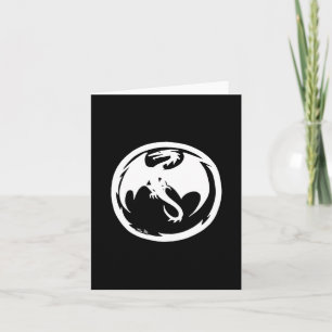 White Dragon greeting card (vertical)