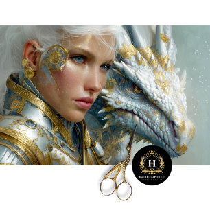 White Dragon Steampunk Fantasy Art Decoupage Tissue Paper