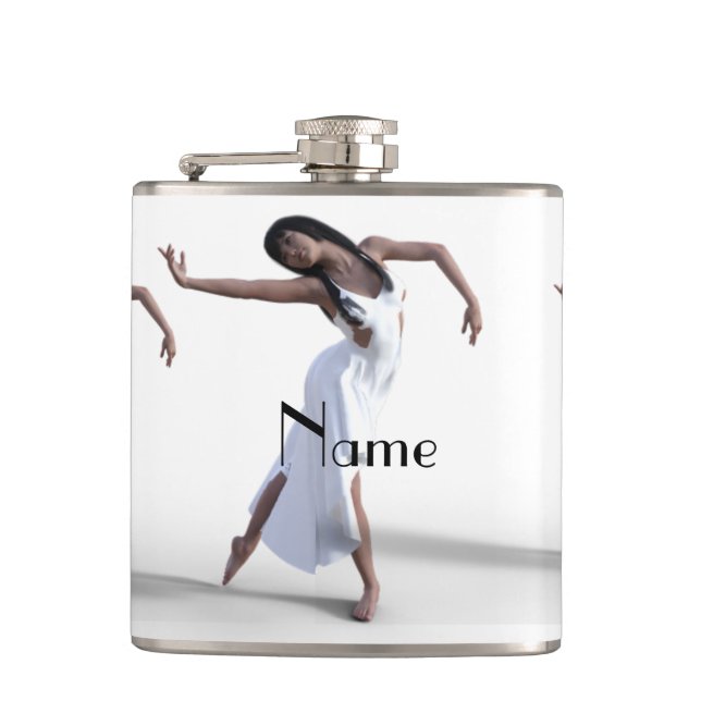 White Dress Dancer Thunder_Cove    Hip Flask (Front)