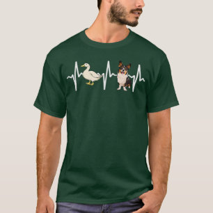 White Duck Cardigan Welsh Corgi Heartbeat Dog Love T-Shirt