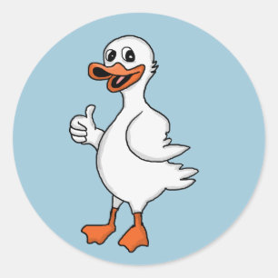 White duck classic round sticker
