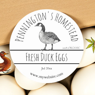 White Duck Egg Labels