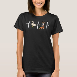 White Duck Entlebucher Mountain Dog Heartbeat Dog T-Shirt