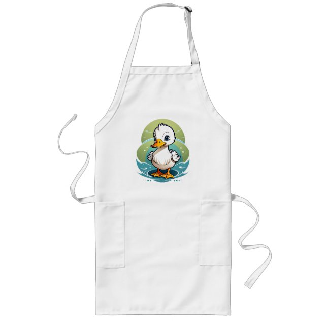 white-duck long apron (Front)