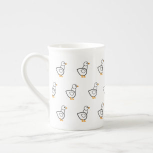 White Duck Pattern Bone China Mug