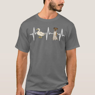 White Duck Smooth Fo Terrier Heartbeat Dog Lover T-Shirt
