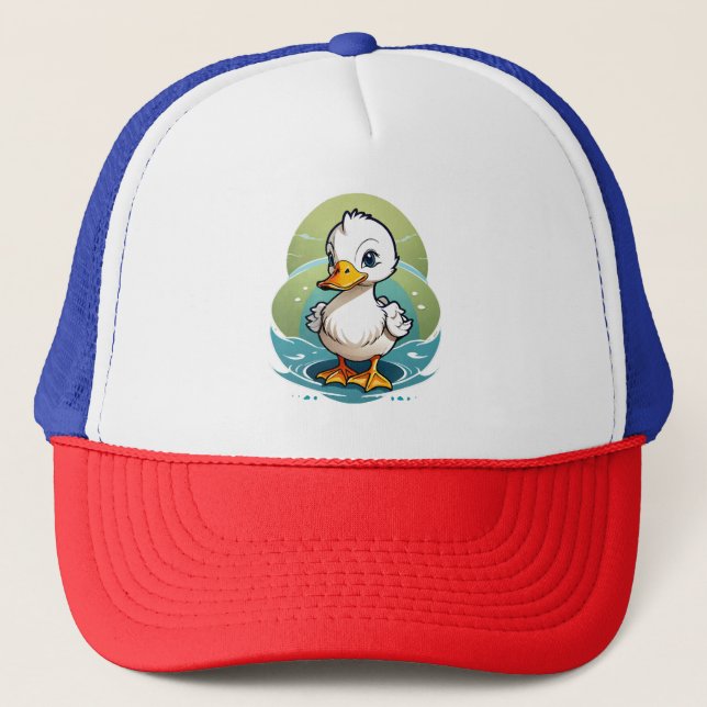 white-duck trucker hat (Front)