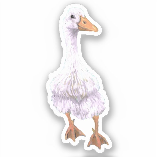 White Duck Vinyl Sticker (Front)