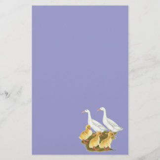 White Ducks and Ducklings Stationery