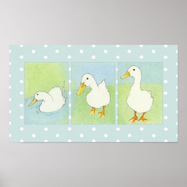 White Ducks Dots Poster (Front)