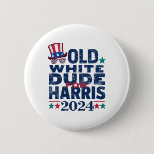 White Dude For Kamala-harris First Female Presiden 6 Cm Round Badge