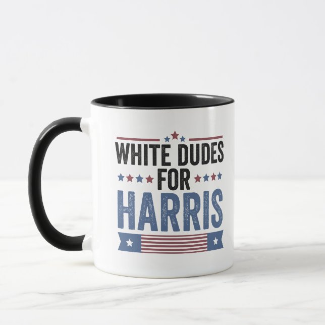 White Dudes For Harris 2024 Mug (Left)