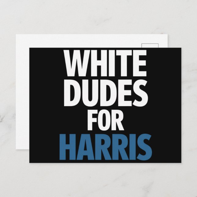 White Dudes For Harris Kamala Harris 2024 Election Postcard (Front/Back)