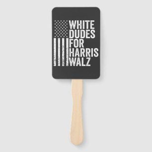 White Dudes For Harris Walz American Flag Election Hand Fan