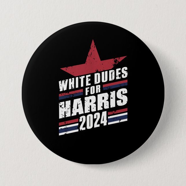White Dudes For Kamala Harris 2024 7.5 Cm Round Badge (Front)