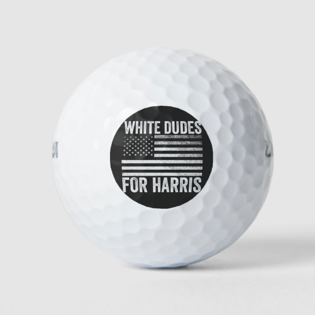 White Dudes For Kamala Harris 2024 Golf Balls (Front)