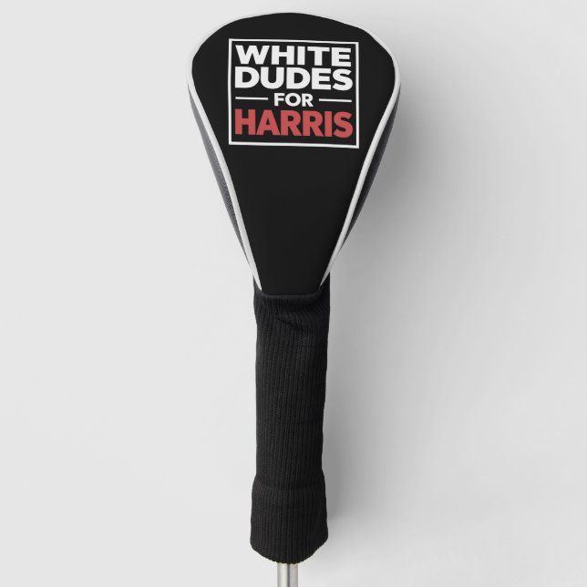 White Dudes For Kamala-Harris For 2024 President Golf Head Cover (Front)