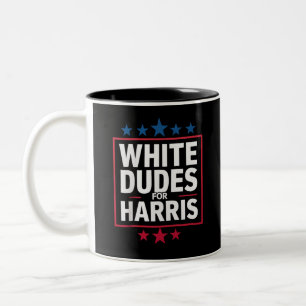 White Dudes For Kamala Harris For President 2024 Two-Tone Coffee Mug