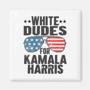 White Dudes For Kamala Harris Sungles Usa  Magnet