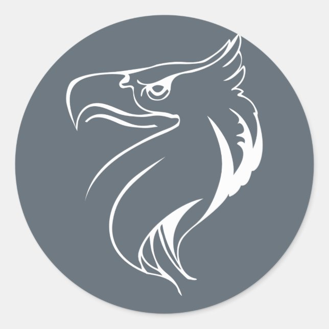 White eagle classic round sticker (Front)