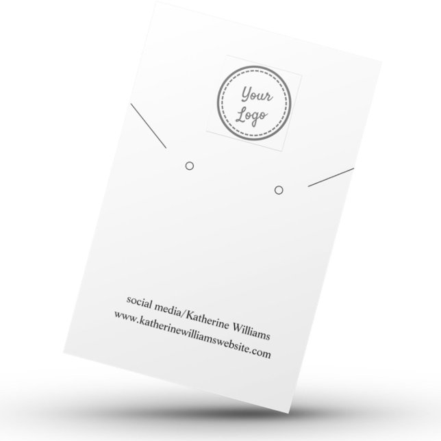 White Earring & Necklace Display  |Add Your Logo Business Card (Creator Uploaded)