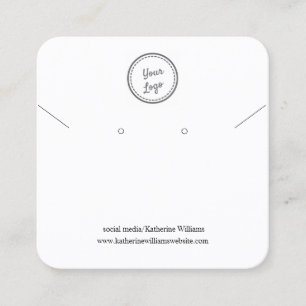 White Earring & Necklace Display Add Your Logo Square Business Card