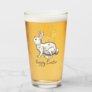White Easter Bunny Glass