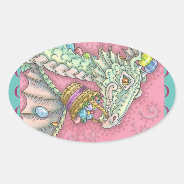WHITE EASTER EGG DRAGON FANTASY STICKERS Sheet (Front)