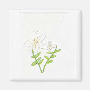 White Easter Lily Magnet