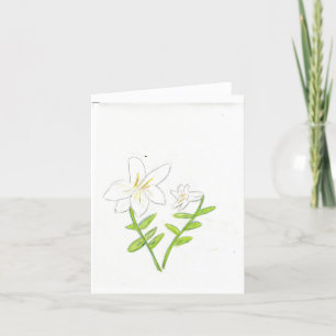 White Easter Lily  Thank You Card