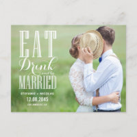 White Eat Drink and Be Married Photo Save the Date
