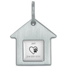 White Eat Play Love Custom Dog Name ID Tag