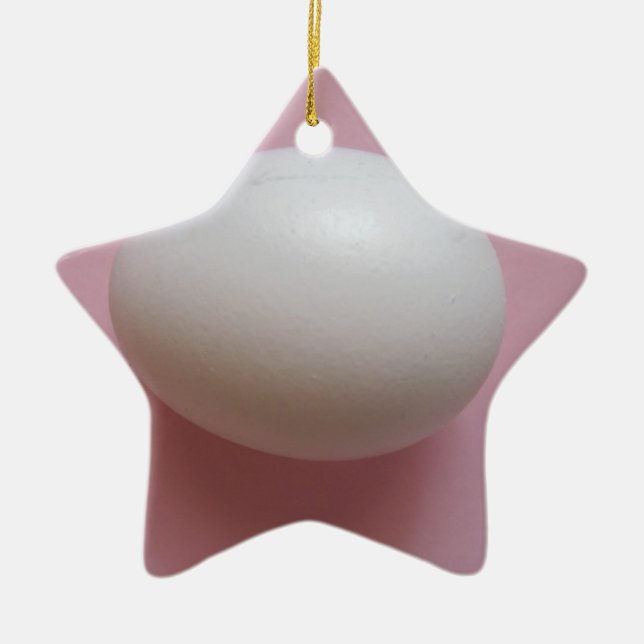 White Egg Ceramic Tree Decoration (Front)