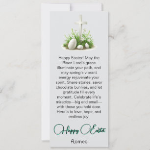White Egg Cross Happy Easter Card