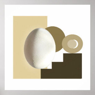 White Egg Modern Bauhaus Design Poster