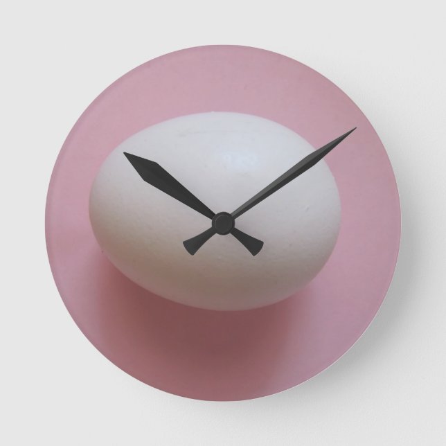 White Egg Round Clock (Front)