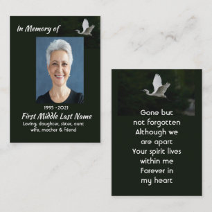 White Egret Bird Memorial Keepsake  Business Card