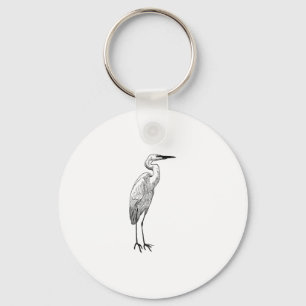White Egret Key Ring
