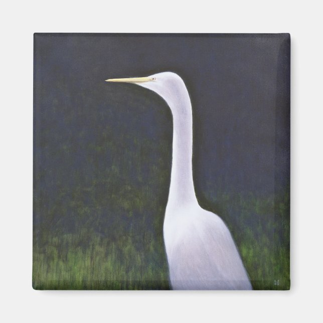 White Egret Magnet (Front)